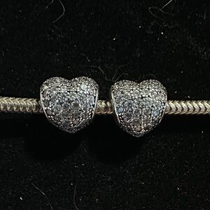 Pave Heart Charms